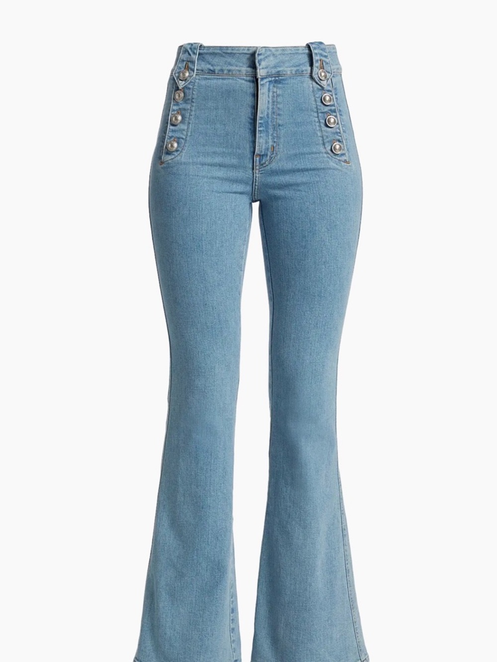 Derek Lam 10 Crosby Robertson Sailor Jeans High Rise Flare Stretch Denim